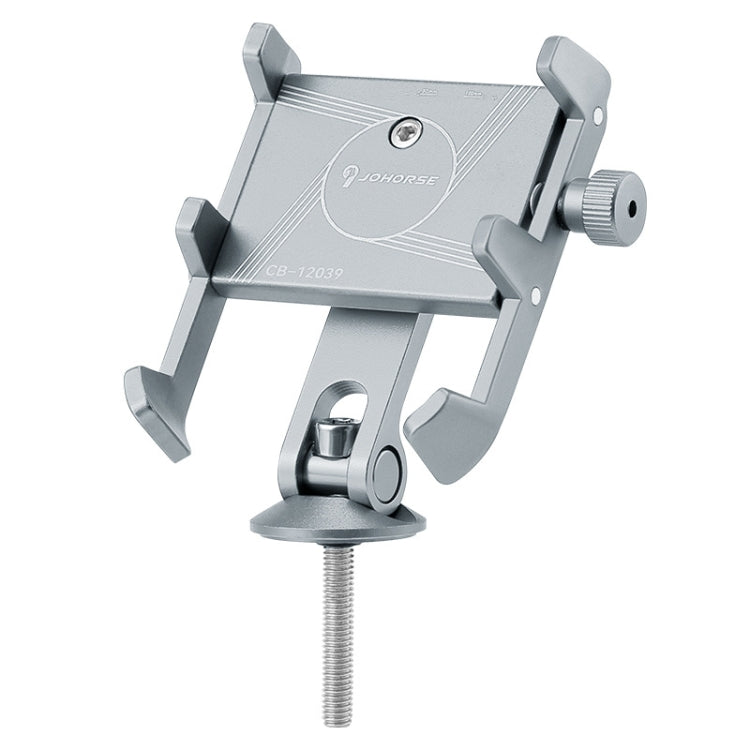 JOHORSE Bicycle Shockproof Mobile Phone Holder Motorcycle Riding Equipment, Color: Stem Silver - Holders by JOHORSE | Online Shopping South Africa | PMC TechLife | Buy Now Pay Later Mobicred