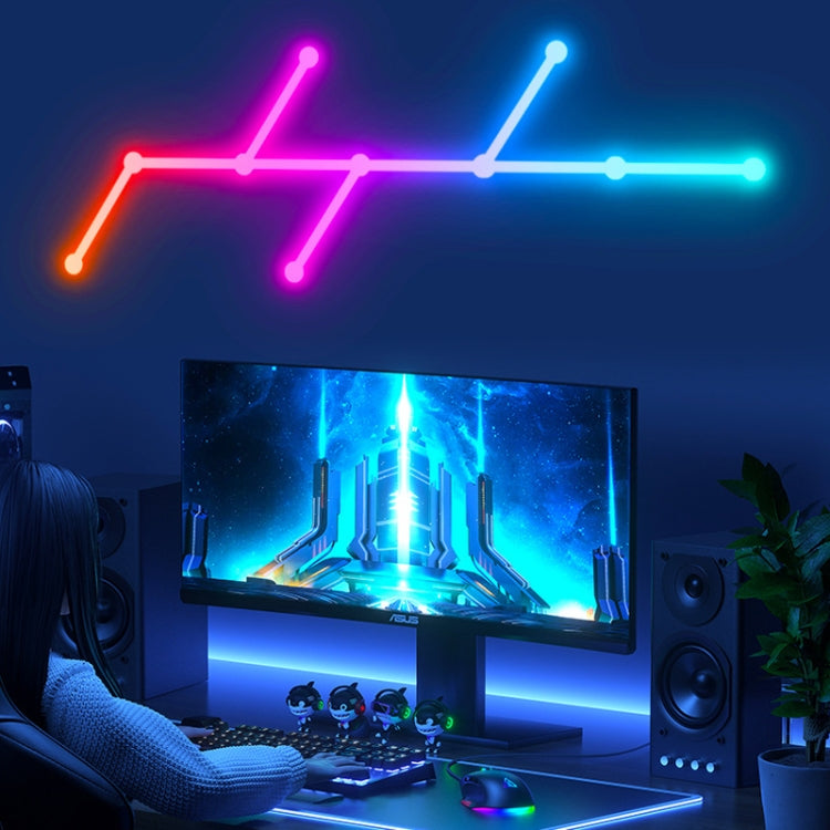 JSK-P26 Smart WiFi Bluetooth Version RGB Direct Illumination Phantom Splicing Light, Support Amazon Alexa / Google Assistant / DuerOS, Style: 9 Sections+EU Plug Adapter(White) - Novelty Lighting by PMC TechLife | Online Shopping South Africa | PMC TechLife | Buy Now Pay Later Mobicred