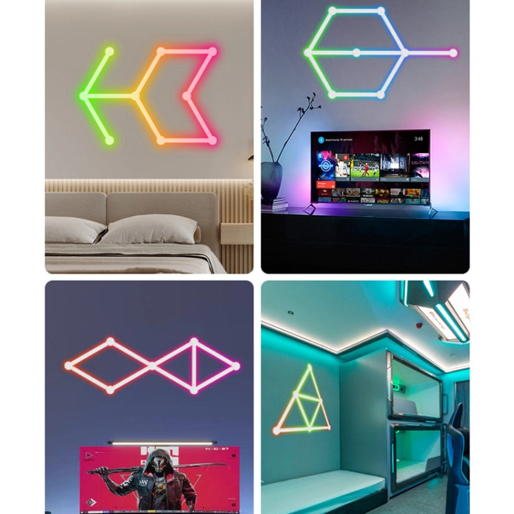 JSK-P26 Smart WiFi Bluetooth Version RGB Direct Illumination Phantom Splicing Light, Support Amazon Alexa / Google Assistant / DuerOS, Style: 9 Sections+EU Plug Adapter(White) - Novelty Lighting by PMC TechLife | Online Shopping South Africa | PMC TechLife | Buy Now Pay Later Mobicred