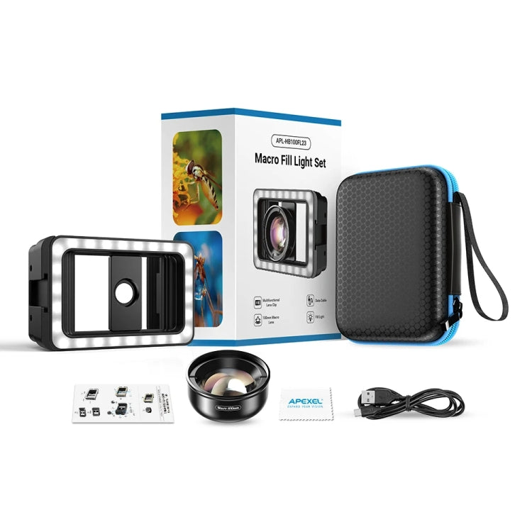 APEXEL 4K HD 100mm Macro Lens With LED Fill Light Set for Smartphones - free shipping - PMC Jewellery - Order now!