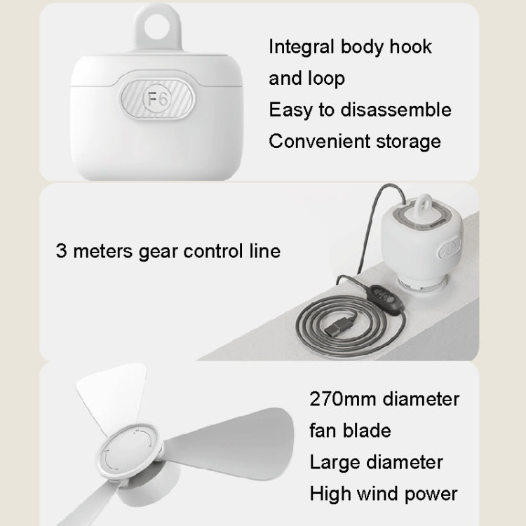 USB Plug-in Version Small Ceiling Fan Camping Outdoor Portable Hanging Fan(White) - Electric Fans by PMC TechLife | Online Shopping South Africa | PMC TechLife | Buy Now Pay Later Mobicred