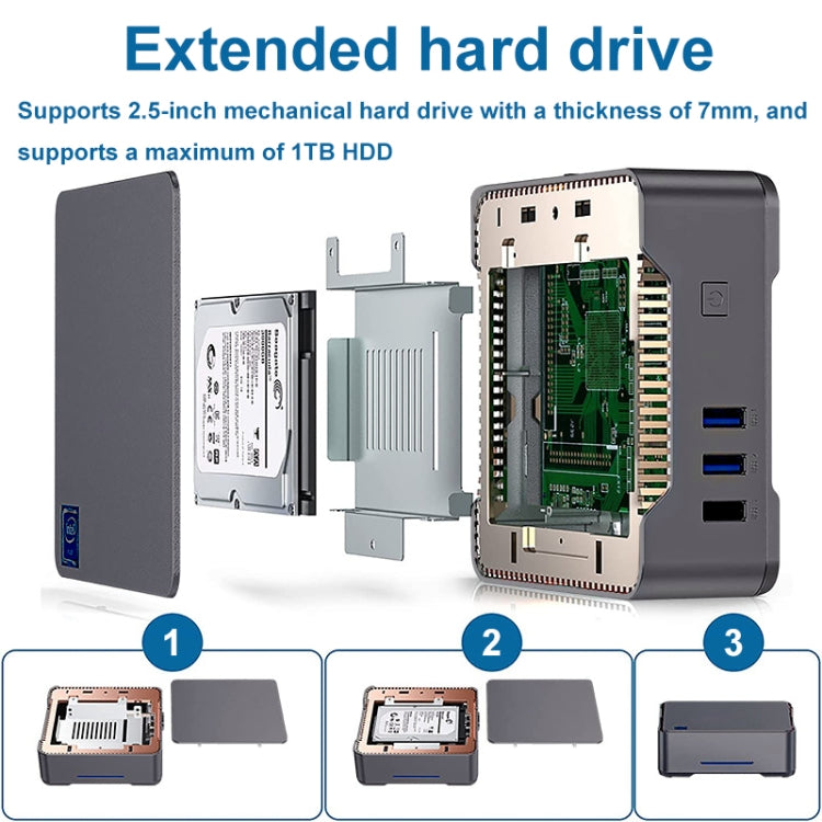 GK3Plus N100 16G+1TB US Plug 12th Intel Alderlake Dual HDMI+VGA Triple Display 4K HD Pocket Mini PC - Windows Mini PCs by PMc TechLife | Online Shopping South Africa | PMc TechLife | Buy Now Pay Later Mobicred