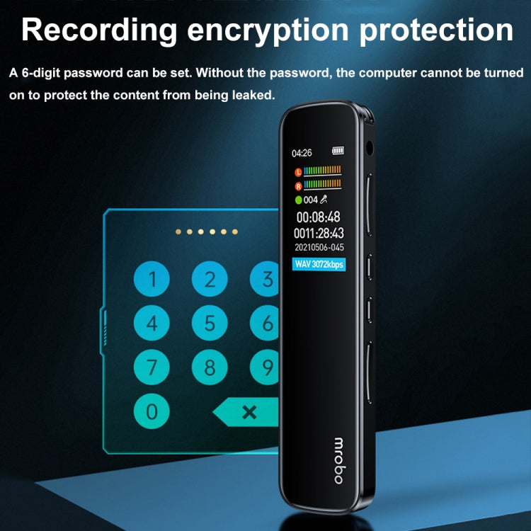 Mrobo RV-19 0.96-inch HD Screen 3D Noise Reduction Recording Pen Music Player, Capacity: 32GB(Black) - free shipping - PMC TechLife - Order now!