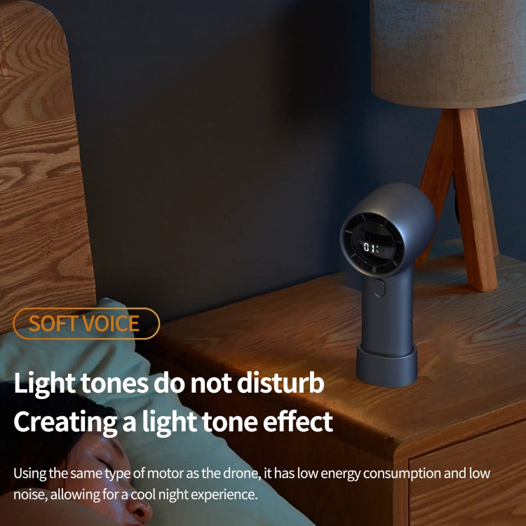 Outdoor Handheld Turbine Digital Display 100-Speed High-Speed Mini Fan, Color: Navy Blue - Electric Fans by PMC TechLife | Online Shopping South Africa | PMC TechLife | Buy Now Pay Later Mobicred