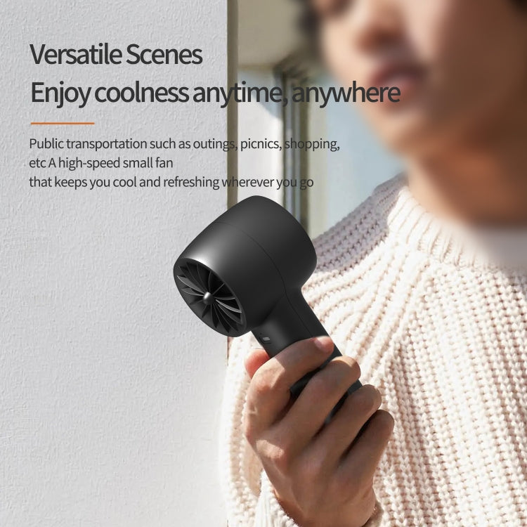Outdoor Handheld Turbine Digital Display 100-Speed High-Speed Mini Fan, Color: Black - Electric Fans by PMC TechLife | Online Shopping South Africa | PMC TechLife | Buy Now Pay Later Mobicred