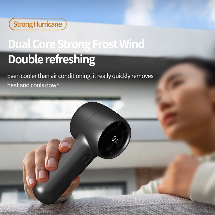 Outdoor Handheld Turbine Digital Display 100-Speed High-Speed Mini Fan, Color: Navy Blue - Electric Fans by PMC TechLife | Online Shopping South Africa | PMC TechLife | Buy Now Pay Later Mobicred