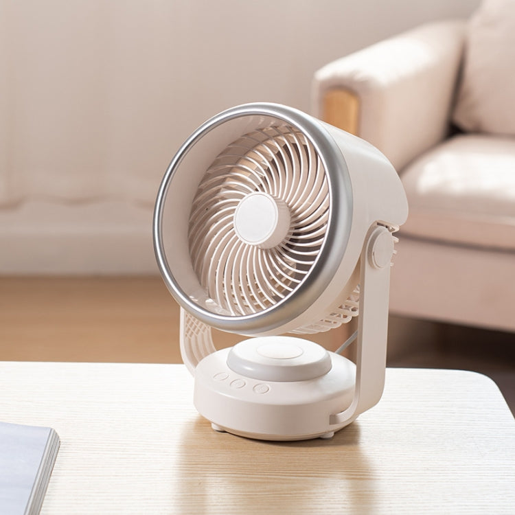 Air Circulation Fan Automatic Oscillating Head Desktop Fan With LED Light(White) - Electric Fans by PMC TechLife | Online Shopping South Africa | PMC TechLife | Buy Now Pay Later Mobicred