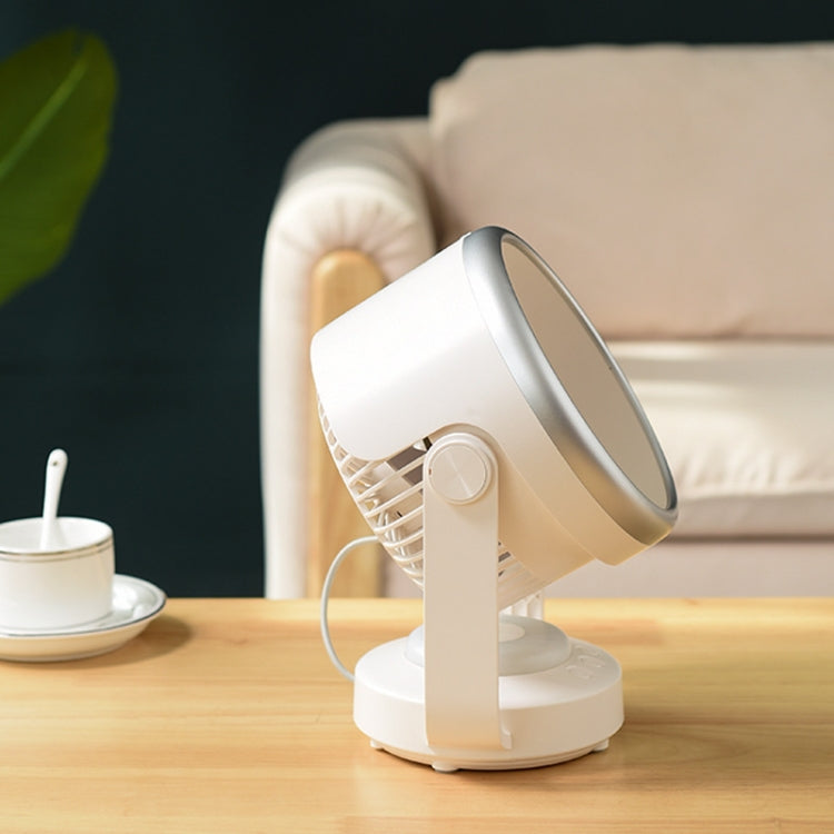 Air Circulation Fan Automatic Oscillating Head Desktop Fan With LED Light(White) - Electric Fans by PMC TechLife | Online Shopping South Africa | PMC TechLife | Buy Now Pay Later Mobicred