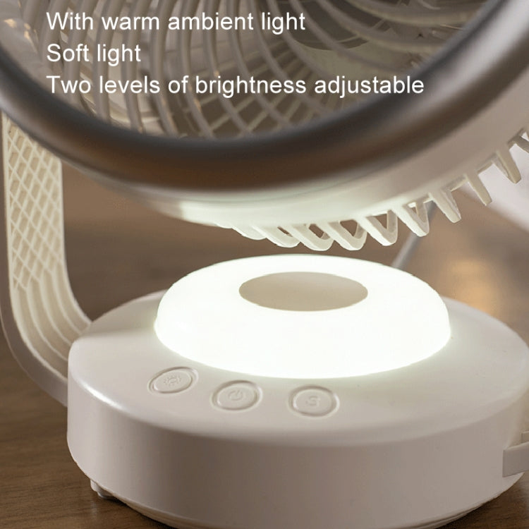 Air Circulation Fan Automatic Oscillating Head Desktop Fan With LED Light(White) - Electric Fans by PMC TechLife | Online Shopping South Africa | PMC TechLife | Buy Now Pay Later Mobicred