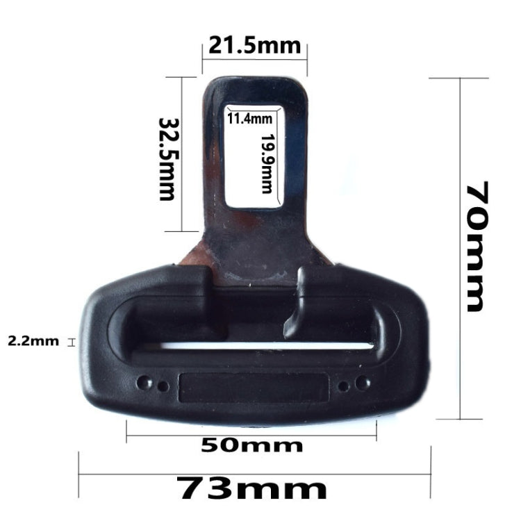 Car Seat Belt 2.1 Curved Lock Tongue Male Buckle Accessories(Black) - Seat Belts & Padding by PMC TechLife | Online Shopping South Africa | PMC TechLife | Buy Now Pay Later Mobicred