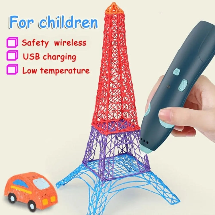 USB Charging Low-Temperature Wireless Graffiti Printing Pen Set Children DIY 3D Painting Pen(Blue) - 3D Printer by PMC TechLife | Online Shopping South Africa | PMC TechLife | Buy Now Pay Later Mobicred