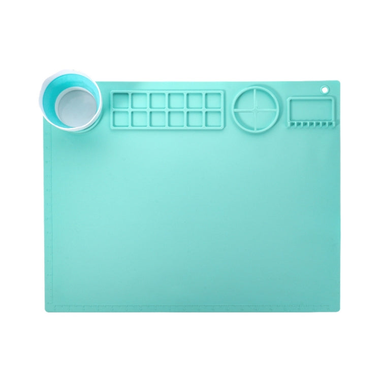 50x40cm Silicone Double Bowl Painting Pad Graffiti Oil Painting Mat Erasable and Washable Silicone Pad(Light Blue) - Art Supplies by PMc TechLife | Online Shopping South Africa | PMc TechLife | Buy Now Pay Later Mobicred