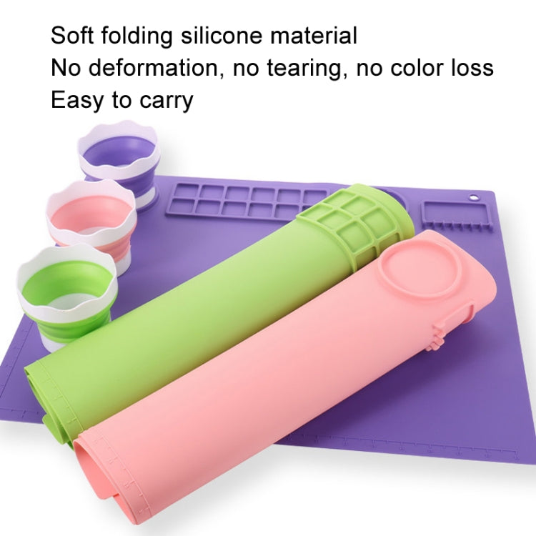 50x40cm Silicone Double Bowl Painting Pad Graffiti Oil Painting Mat Erasable and Washable Silicone Pad(Light Blue) - Art Supplies by PMc TechLife | Online Shopping South Africa | PMc TechLife | Buy Now Pay Later Mobicred