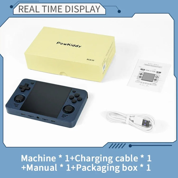 POWKIDDY RGB30  4 Inch IPS Screen Handheld Game Console Built In WIFI＋Bluetooth 16GB+128GB(Blue) - free shipping - PMC Jewellery - Order now!