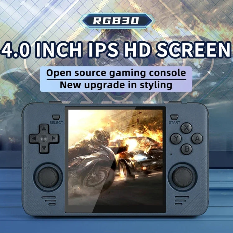 POWKIDDY RGB30  4 Inch IPS Screen Handheld Game Console Built In WIFI＋Bluetooth 16GB+128GB(Black) - free shipping - PMC Jewellery - Order now!