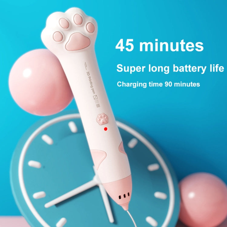 Cat Claw USB Charging Low Temperature 3D Printing Pen Children DIY Graffiti 3D Painting Pen(Sakura Pink) - 3D Printer by PMC TechLife | Online Shopping South Africa | PMC TechLife | Buy Now Pay Later Mobicred