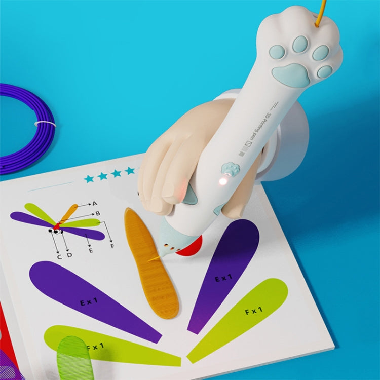 Cat Claw USB Charging Low Temperature 3D Printing Pen Children DIY Graffiti 3D Painting Pen(Mint Green) - free shipping - PMC TechLife - Order now!