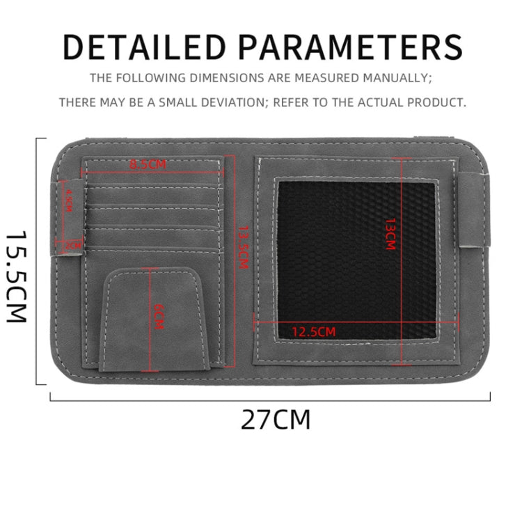 Car Sun Visor Bill Holder Glasses Clip Storage Bag(Grey) - Sunglasses & Glasses Clips by PMC TechLife | Online Shopping South Africa | PMC TechLife | Buy Now Pay Later Mobicred