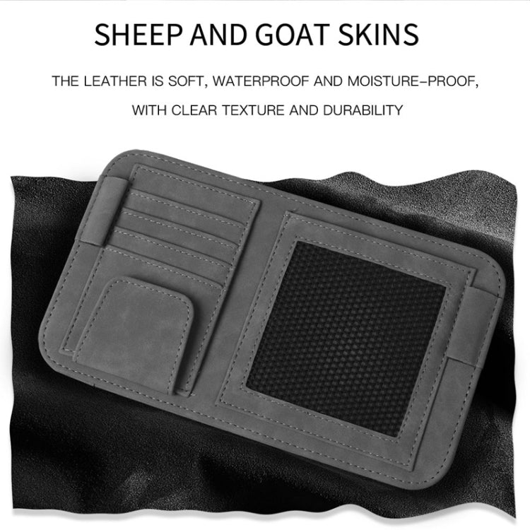 Car Sun Visor Bill Holder Glasses Clip Storage Bag(Grey) - Sunglasses & Glasses Clips by PMC TechLife | Online Shopping South Africa | PMC TechLife | Buy Now Pay Later Mobicred
