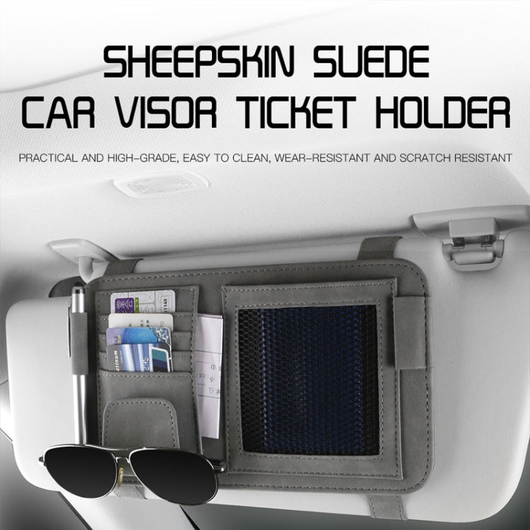 Car Sun Visor Bill Holder Glasses Clip Storage Bag(Brown) - Sunglasses & Glasses Clips by PMC TechLife | Online Shopping South Africa | PMC TechLife | Buy Now Pay Later Mobicred
