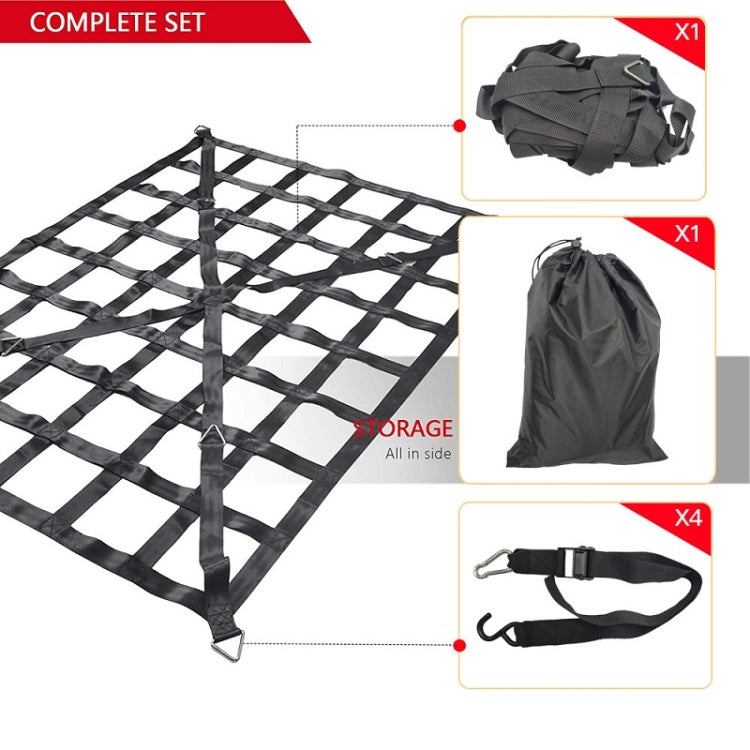 127x106cm Truck Bed Cargo Net Pickup Bed Netting Strap - Stowing Tidying by PMC TechLife | Online Shopping South Africa | PMC TechLife | Buy Now Pay Later Mobicred