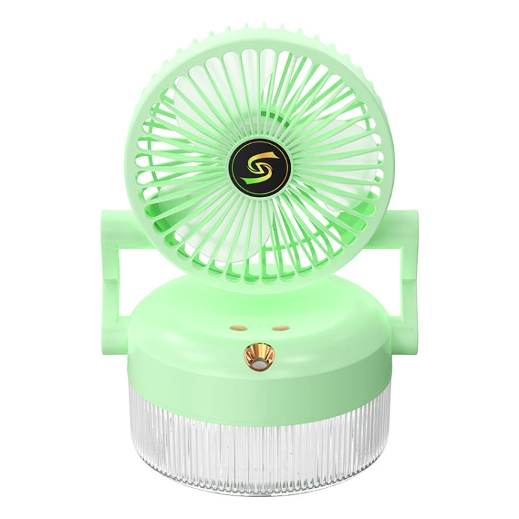 USB Charging Folding Desktop Spray Humidification Fan with Night Light(Green) - Electric Fans by PMC TechLife | Online Shopping South Africa | PMC TechLife | Buy Now Pay Later Mobicred
