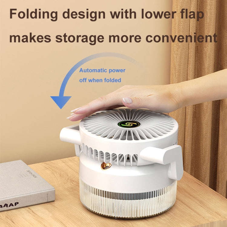 USB Charging Folding Desktop Spray Humidification Fan with Night Light(Green) - Electric Fans by PMC TechLife | Online Shopping South Africa | PMC TechLife | Buy Now Pay Later Mobicred