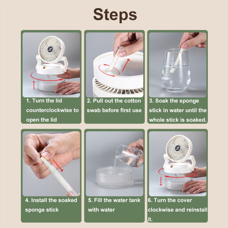 USB Charging Folding Desktop Spray Humidification Fan with Night Light(Green) - Electric Fans by PMC TechLife | Online Shopping South Africa | PMC TechLife | Buy Now Pay Later Mobicred