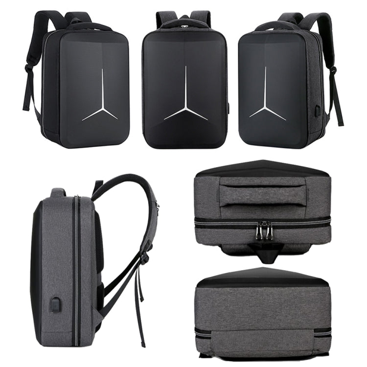 17 inch Multifunctional Waterproof Business Sports Laptop Backpack with USB Port(Dark Gray) - free shipping - PMC Jewellery - Order now!