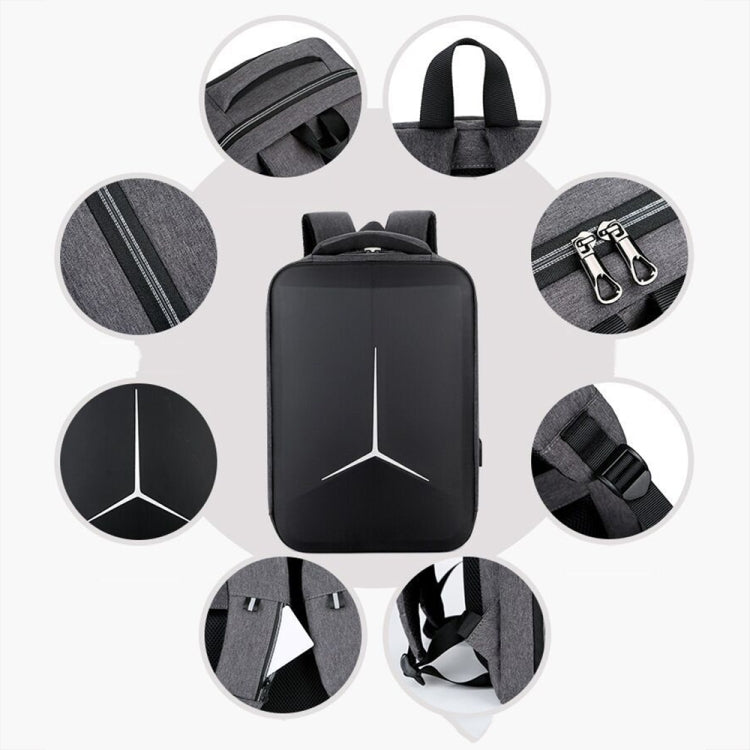 17 inch Multifunctional Waterproof Business Sports Laptop Backpack with USB Port(Dark Gray) - free shipping - PMC Jewellery - Order now!