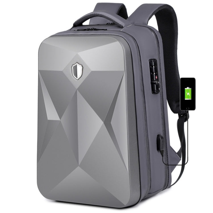 17 inch Password Lock Large Capacity Waterproof Laptop Backpack with USB Port(Dark Gray) - free shipping - PMC Jewellery - Order now!