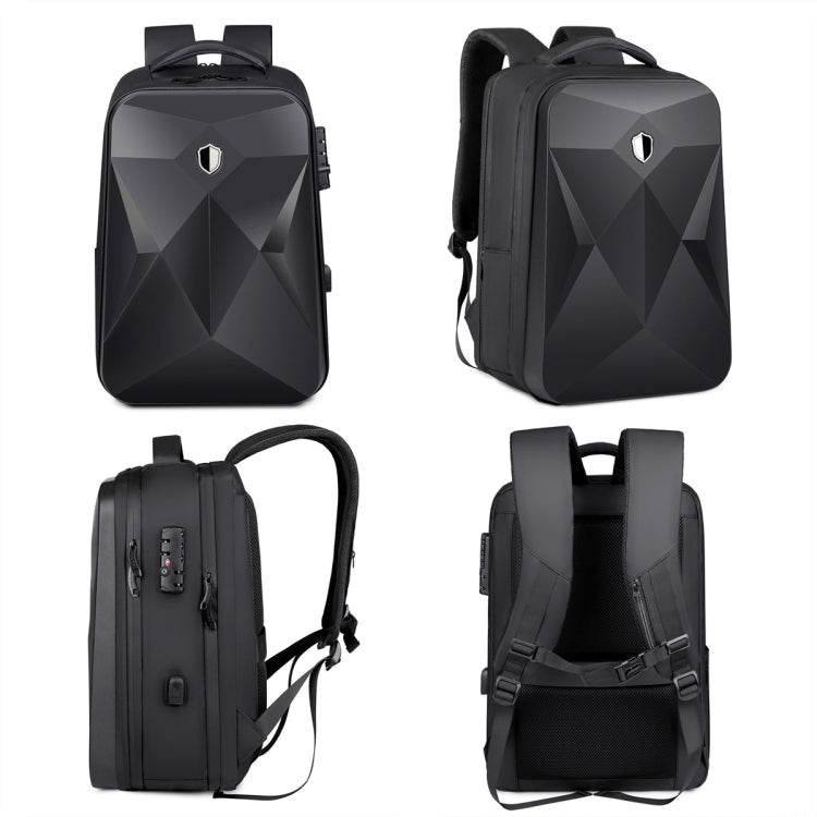 17 inch Password Lock Large Capacity Waterproof Laptop Backpack with USB Port(Dark Gray) - free shipping - PMC Jewellery - Order now!