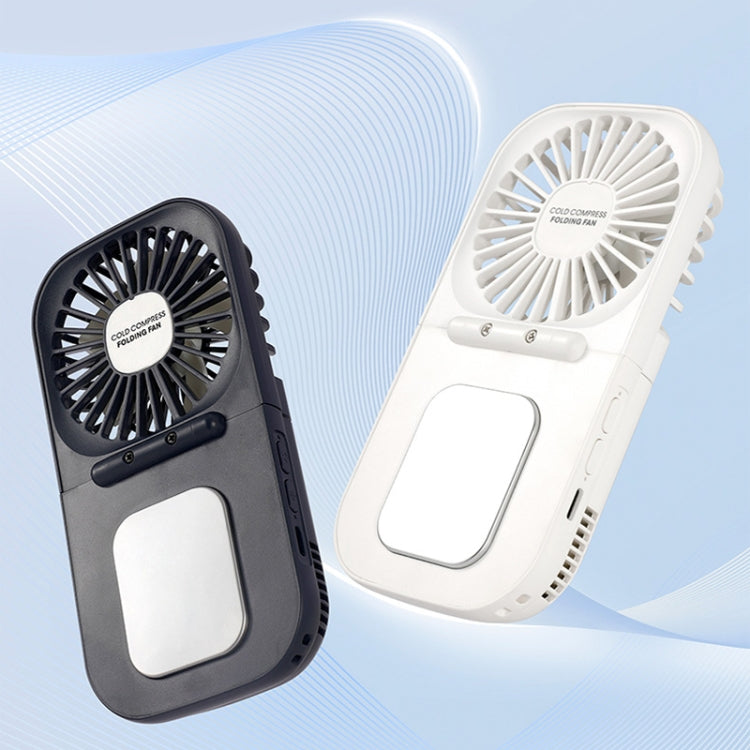 USB Charging Folding Outdoor Handheld Mini Cold Compress Fan Desktop Cooling Fan(Navy Blue) - Electric Fans by PMC TechLife | Online Shopping South Africa | PMC TechLife | Buy Now Pay Later Mobicred