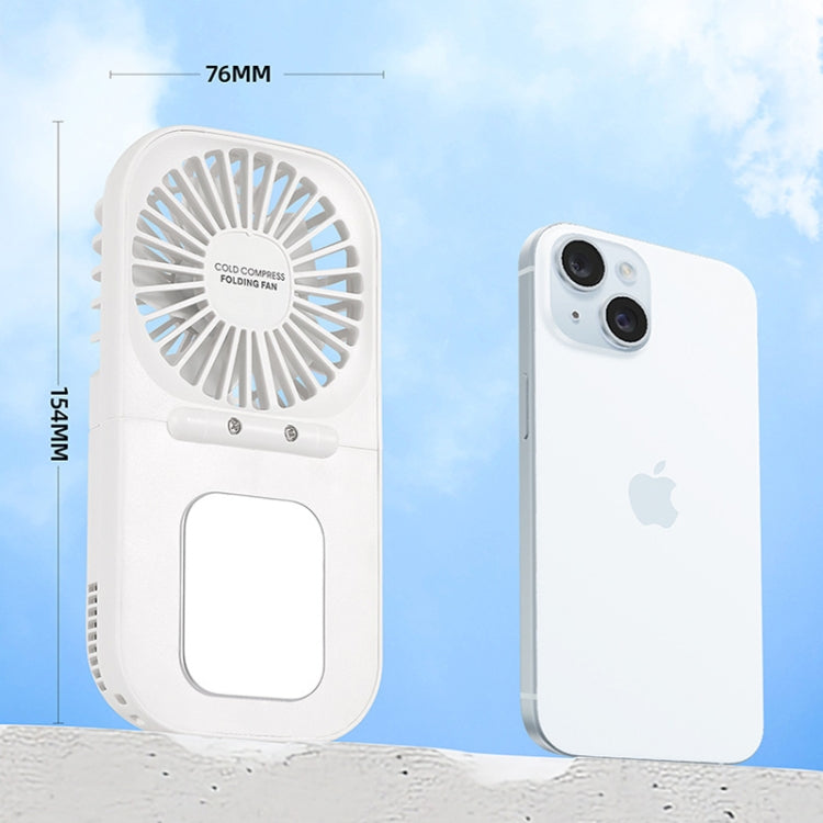 USB Charging Folding Outdoor Handheld Mini Cold Compress Fan Desktop Cooling Fan(White) - Electric Fans by PMC TechLife | Online Shopping South Africa | PMC TechLife | Buy Now Pay Later Mobicred
