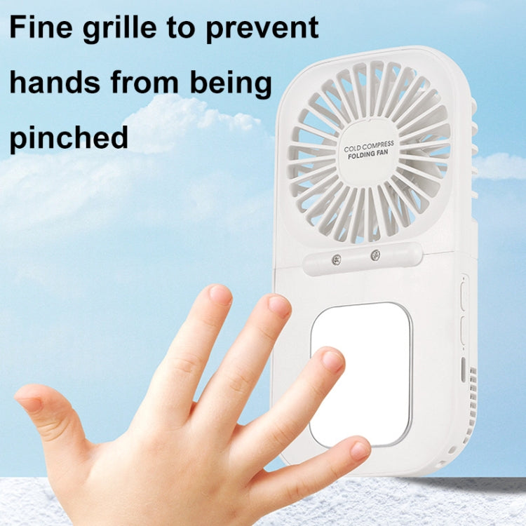 USB Charging Folding Outdoor Handheld Mini Cold Compress Fan Desktop Cooling Fan(White) - Electric Fans by PMC TechLife | Online Shopping South Africa | PMC TechLife | Buy Now Pay Later Mobicred