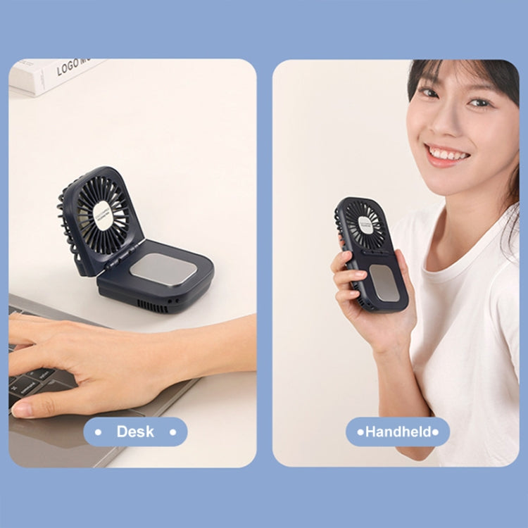 USB Charging Folding Outdoor Handheld Mini Cold Compress Fan Desktop Cooling Fan(Navy Blue) - Electric Fans by PMC TechLife | Online Shopping South Africa | PMC TechLife | Buy Now Pay Later Mobicred