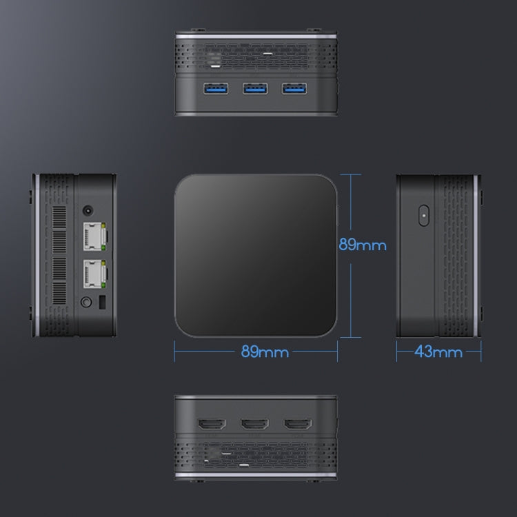 T9 Plus N100 DDR5 8G+0G UK Plug 12th Alder Lake Dual Gigabit LAN+3 HDMI 4K HD Pocket Mini PC - Windows Mini PCs by PMC TechLife | Online Shopping South Africa | PMC TechLife | Buy Now Pay Later Mobicred