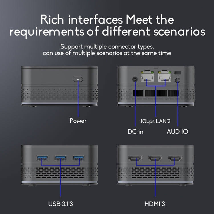 T9 Plus N100 DDR5 16G+1TB EU Plug 12th Alder Lake Dual Gigabit LAN+3 HDMI 4K HD Pocket Mini PC - Windows Mini PCs by PMc TechLife | Online Shopping South Africa | PMc TechLife | Buy Now Pay Later Mobicred