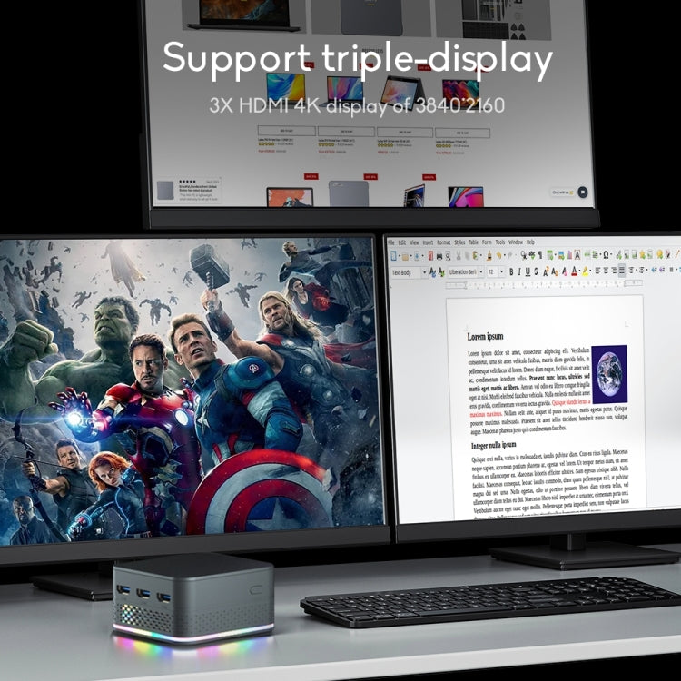 T9 Plus N100 DDR5 16G+1TB EU Plug 12th Alder Lake Dual Gigabit LAN+3 HDMI 4K HD Pocket Mini PC - Windows Mini PCs by PMc TechLife | Online Shopping South Africa | PMc TechLife | Buy Now Pay Later Mobicred