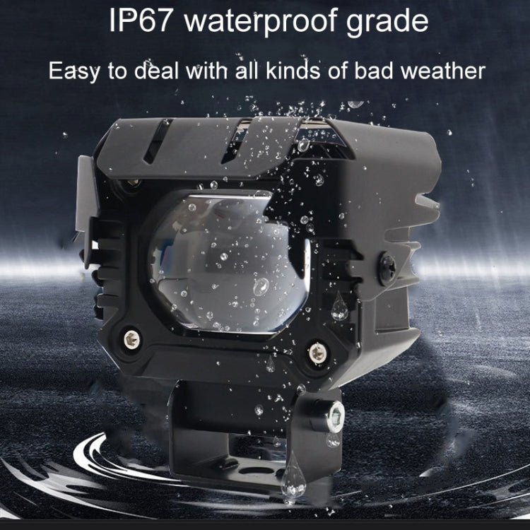 Motorcycle Strong Light With Lens Spotlight Electrical Bike Conversion Spotlight Paving Light(White And Yellow Dual Light) - Headlights by PMC TechLife | Online Shopping South Africa | PMC TechLife | Buy Now Pay Later Mobicred