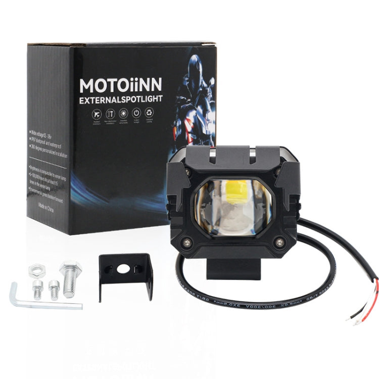 Motorcycle Strong Light With Lens Spotlight Electrical Bike Conversion Spotlight Paving Light(White And Yellow Dual Light) - Headlights by PMC TechLife | Online Shopping South Africa | PMC TechLife | Buy Now Pay Later Mobicred