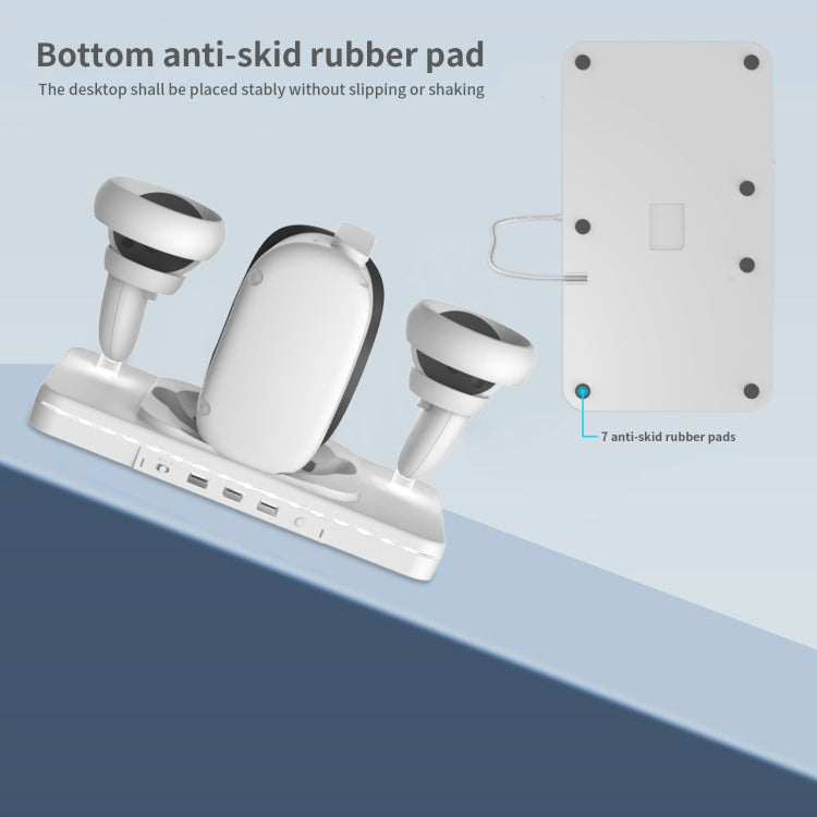 For Meta Quest 2 Desktop Bracket VR Glasses Wireless Charger Colorful Light Emitting Base(White) - VR Accessories by PMC TechLife | Online Shopping South Africa | PMC TechLife | Buy Now Pay Later Mobicred