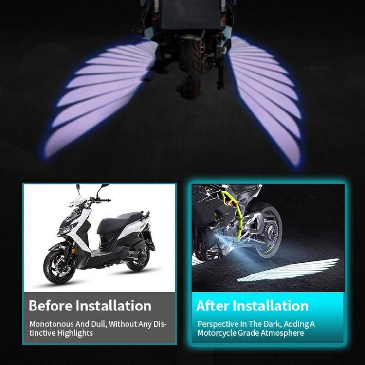 1pair Motorcycle Angel Wings Welcome Light LED Chassis Modified Wings Projector Light(Red) - Decorative Lights by PMC TechLife | Online Shopping South Africa | PMC TechLife | Buy Now Pay Later Mobicred