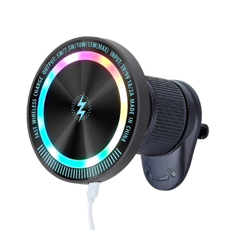 Magsafe 15W Magnetic Colorful Light Wireless Charging Mobile Phone Holder, Color: A9 Air Outlet Dark Gray - Wireless Charger Holders by PMC TechLife | Online Shopping South Africa | PMC TechLife | Buy Now Pay Later Mobicred
