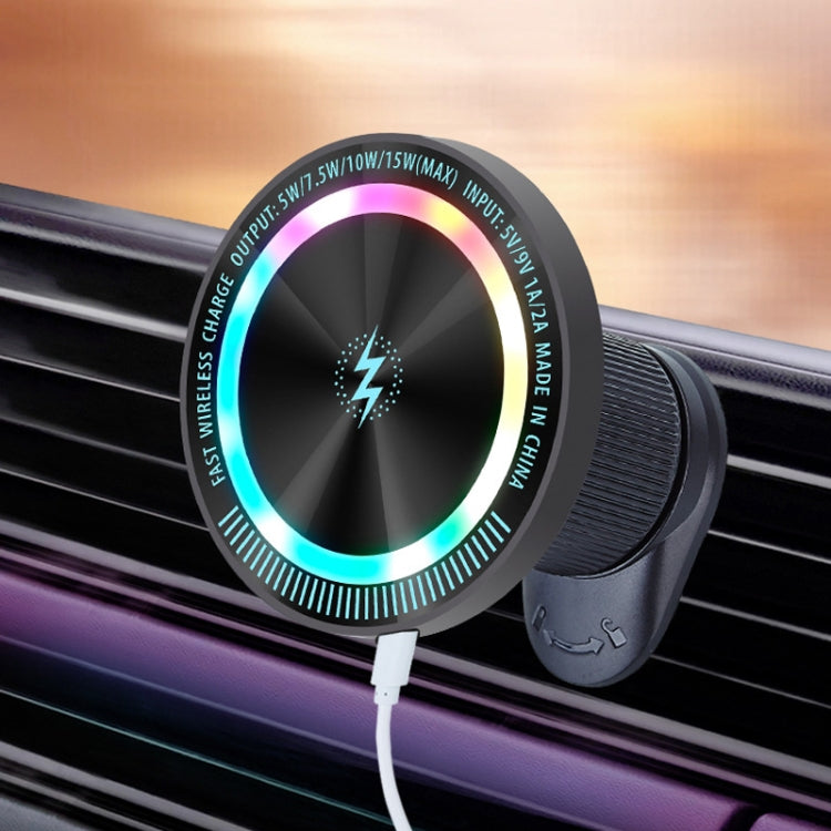 Magsafe 15W Magnetic Colorful Light Wireless Charging Mobile Phone Holder, Color: A9 Adhesive Dark Gray - Wireless Charger Holders by PMC TechLife | Online Shopping South Africa | PMC TechLife | Buy Now Pay Later Mobicred