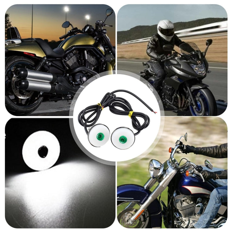 2pcs 23mm Motorcycle Eagle Eye Light Reverse Rearview Mirror Spotlight(Green) - Eagle Eye Lamps by PMC TechLife | Online Shopping South Africa | PMC TechLife | Buy Now Pay Later Mobicred