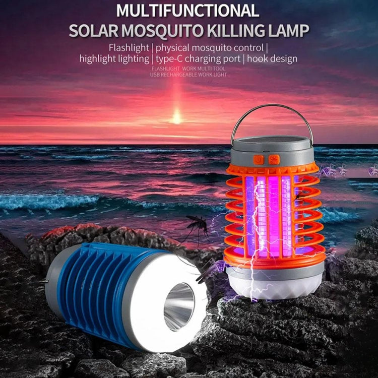 E-SMARTER W890-1 Solar LED Electric Shock Mosquito Light Outdoor USB Rechargeable Lighting Mosquito Trap(Blue) - Repellents by E-SMARTER | Online Shopping South Africa | PMC TechLife | Buy Now Pay Later Mobicred
