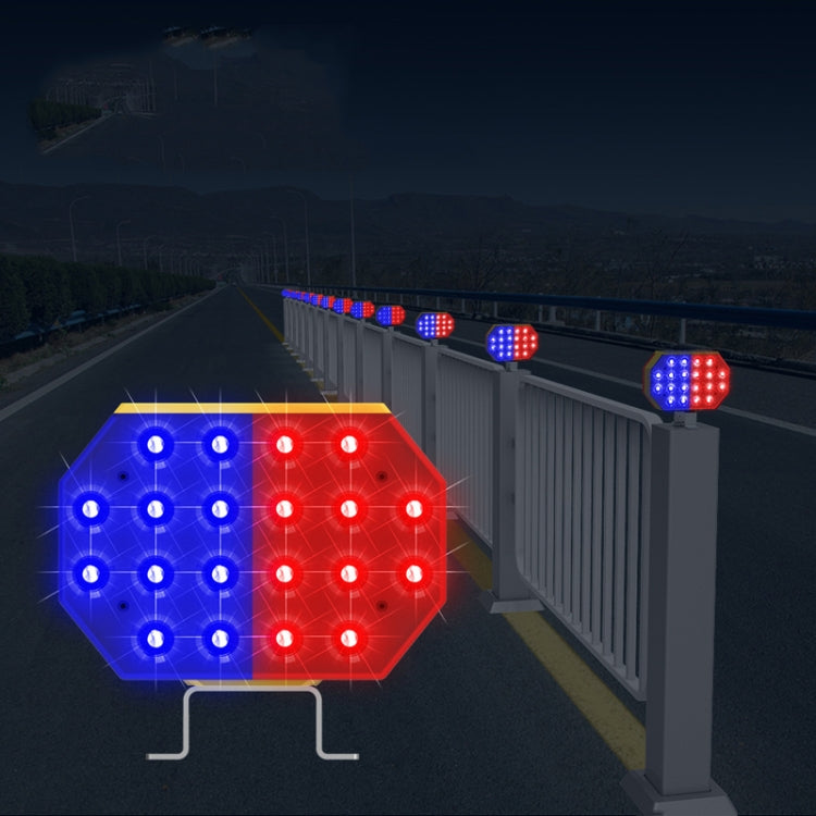 C1A Solar Powered Double Sided LED Barricade Light Traffic Signal Red And Blue Strobe Road Warning Lights - Warning Lights by PMC TechLife | Online Shopping South Africa | PMC TechLife | Buy Now Pay Later Mobicred