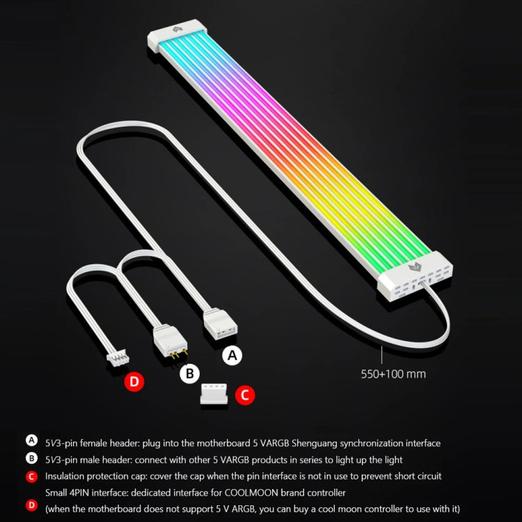 AOSOR AL300 Computer Glow Line ARGB Neon Cable Motherboard Chassis Light Strip Light Board Decoration(Black) - free shipping - PMC Jewellery - Order now!