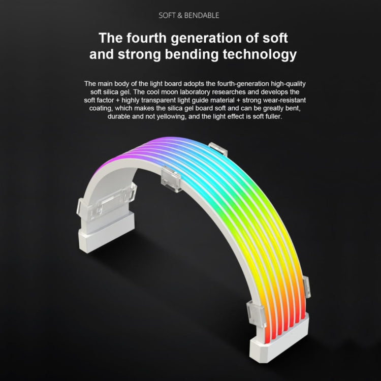 AOSOR Al200 Neon Cable Computer Motherboard Graphics Card Glow Board Power Supply Line Decoration(White) - free shipping - PMC Jewellery - Order now!